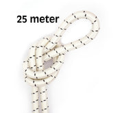 Elastisch koord 8 mm wit met zwart markering - aanbieding 25 meter elastisch koord EK - 8MM - WIT - ZWART - 25M